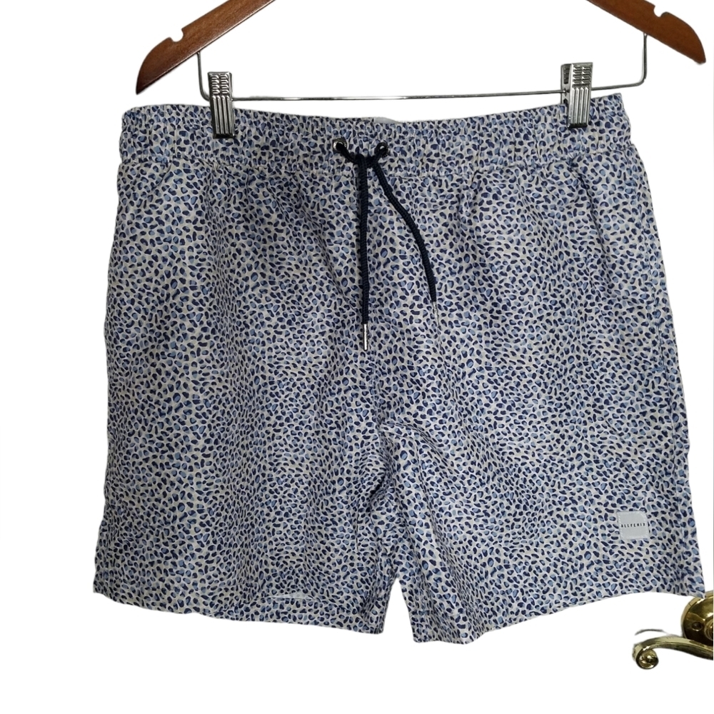 NWT Allfenix Melbourne Australia Swim Shorts Blue Micro Leopard Size XL